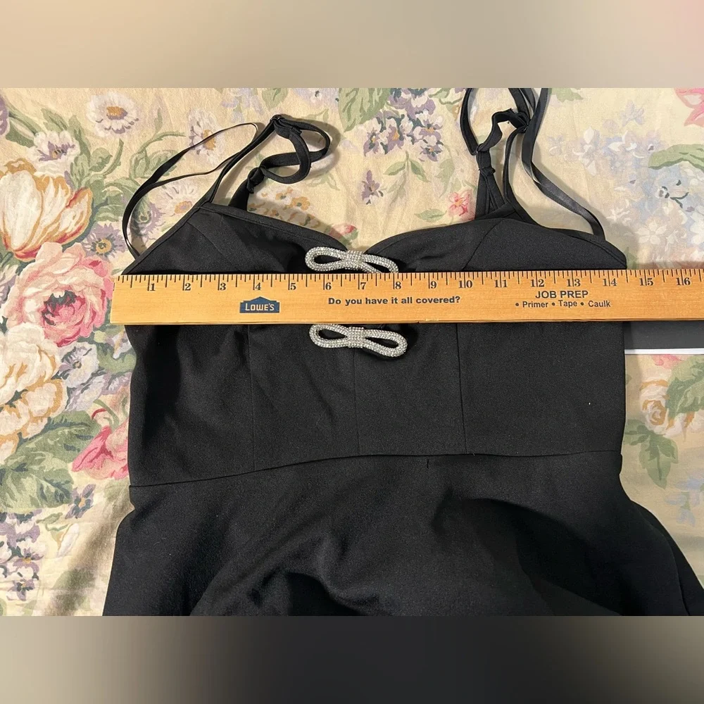City Studio Black Mini Dress with Silver Bow Accents - Picture 12 of 12